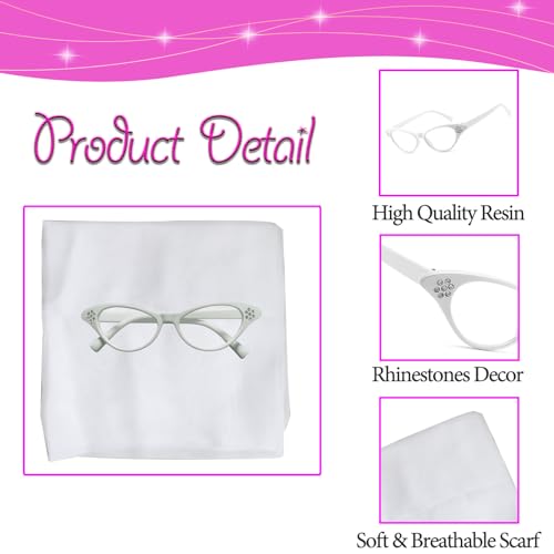 HIYMDOIT 50's Costume Accessories Set for Women Retro Theme Party Dress Up