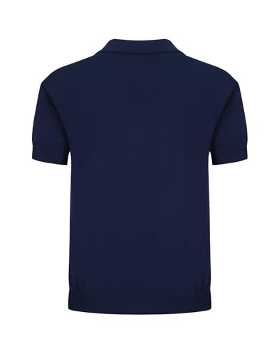 OXKNIT Men’s Knitted Vintage Polo, Gradient Stripe Short Sleeve Retro Polo Shirt for Men 60s&70s