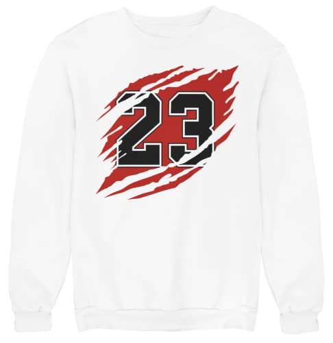 House Of Tees J 23 Slash Men's Sweatshirt To Match Black White Red Sneakers, Crewneck Pullover J23 Graphic Sweat Shirt