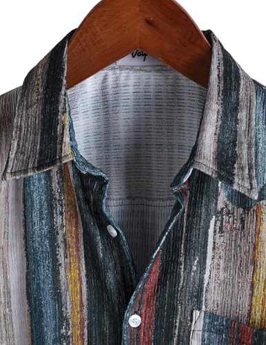 VATPAVE Mens Button Down Short Sleeve Shirt Summer Shirts XXL Multicolor