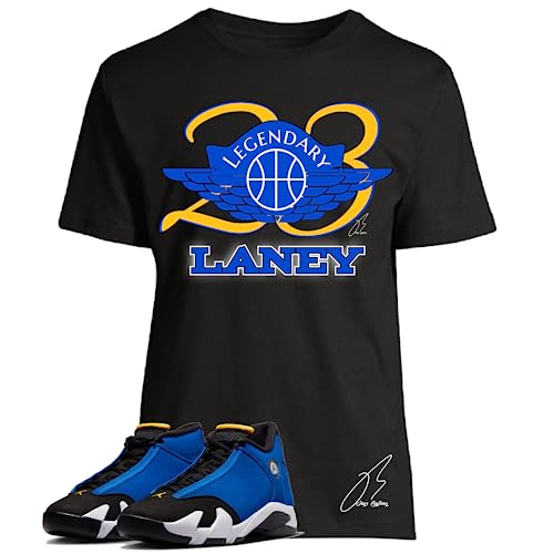 Shirt To Match Jordan Retro 14 Laney/Blue,23 Wing Unisex Graphic Tee,Sneaker Match,Gift (L, Black)