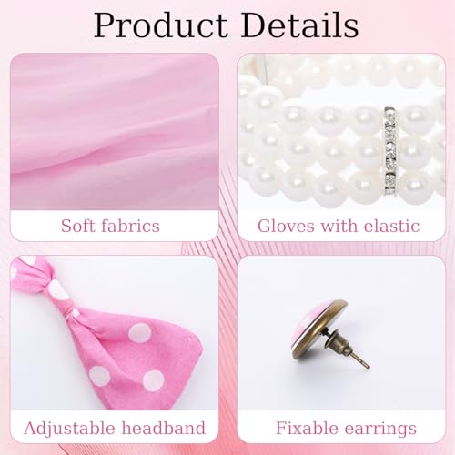 Bcxfbxd 7 Pcs 50's Women Costume Accessories Set for Girls