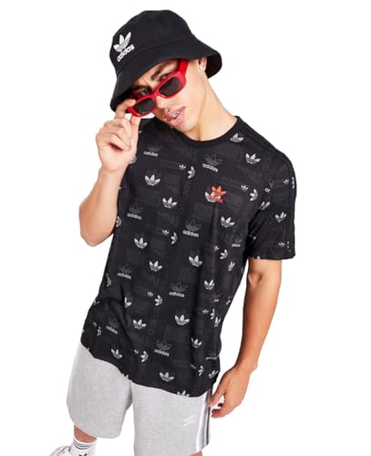 adidas Originals Men's AOP All-Over Logos T-Shirt, Black, Medium