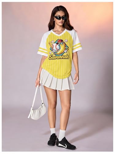 FAYALEQ Women's Vintage Baseball Graphic T-Shirt Retro Baseball Print Tee