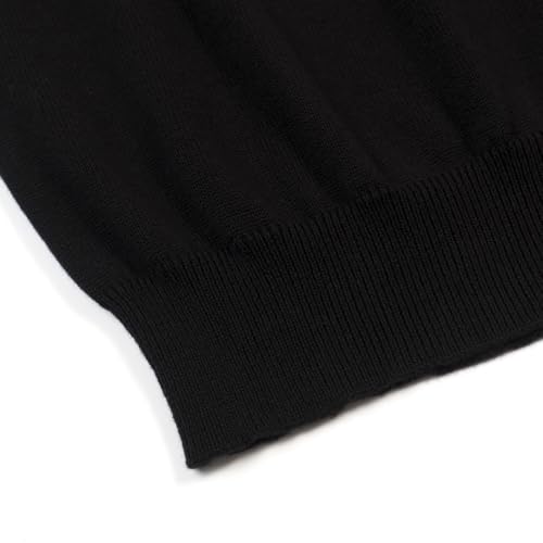 OXKNIT Men's Knit Short Sleeve Shirts Button Down Vintage Embroidery Bird and Flower Pattern Black Polo Shirt Knitwear