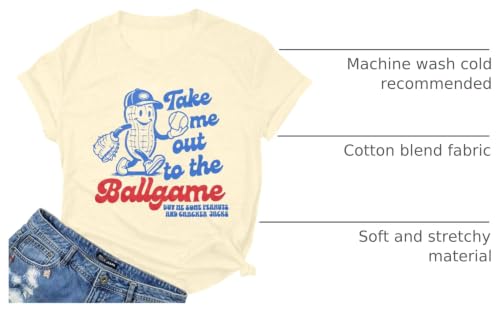 ALLTB Baseball Shirts Women Funny Baseball Mom Shirt Ballgame Graphic Tshirt Game Day Fan Tee Casual Short Sleeve Top Apricot