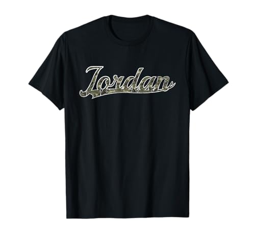 Jordan First Name Camouflage Vintage Inspired T-Shirt