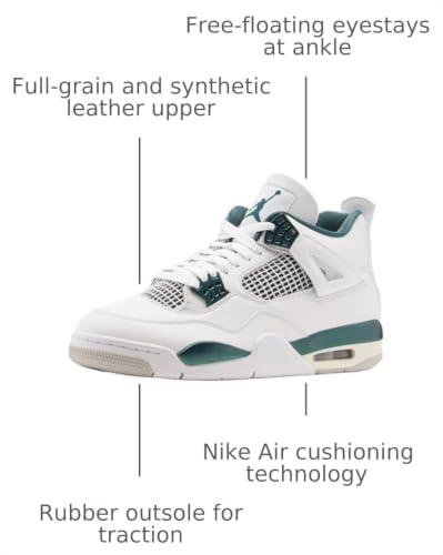 Nike Air Jordan Mens Air 4 Retro White/Oxidized Green-White FQ8138-103 10