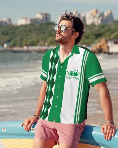 Custom Bowling Shirt for Men Women Personalized Name Bowling Jersey Casual Hawaiian Shirts Customized Retro Polo, S27