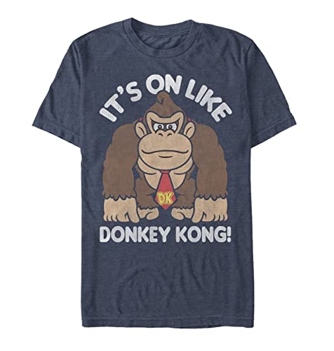 Nintendo Men's Fist Pump T-Shirt, 2X-Large, Navy Heather
