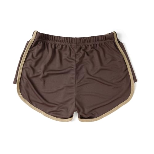 AIMPACT Men's Mesh Shorts 3" Vintage Gym Running with Pockets BrownXL