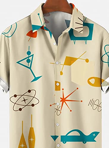 QIVICIMA Men's 50s Rockabilly Retro Bowling Shirt, A6-Retro, L