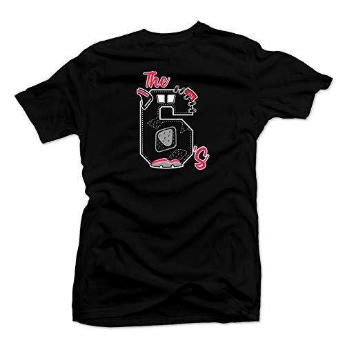 SNELOS Shirt to Match Jordan (Jordan Retro 6 Black Infrared The 6's Shirt (Black), L)