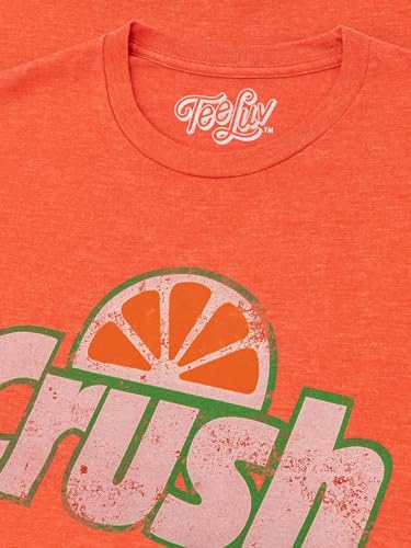 Tee Luv Men's Faded Orange Crush Shirt - Retro Crush Soda Logo T-Shirt, Orange Heather, L