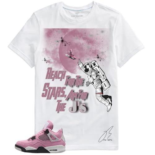 Shirt To Match AJ 4's Orchid Neutral/Pink, Stars Unisex Sneaker Graphic Tee,Best Gift,Birthday,Christmas (White, X-Large)
