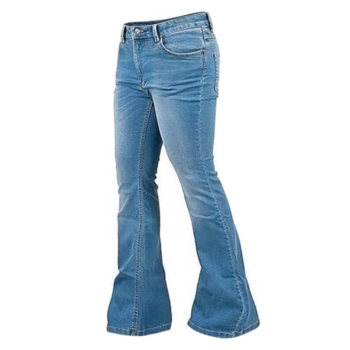 Men's Vintage Jeans Bell Bottom Pants Retro 70s 60s Outfits Flared Jeans Comfortable Stretch Fit for Disco Party