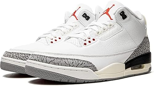 Nike Air Jordan 3 Retro White Cement Reimagined 2023 DN3707-100 - Size 13,Black/Fire Red-white