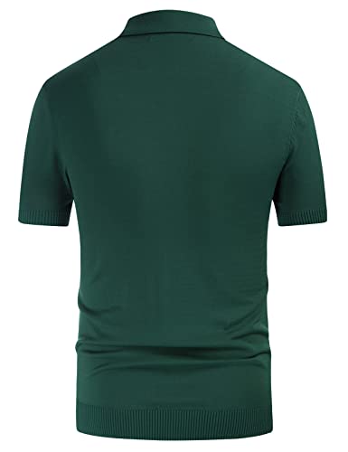 PJ PAUL JONES Mens Vintage Button Down Knitted Polo Shirt Dark Green M