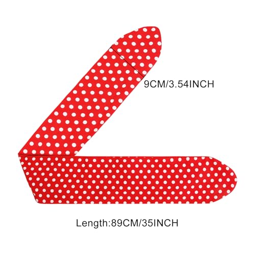 Huachi Red and White Polka Dot Headband for Women Retro 50s Bow Headband