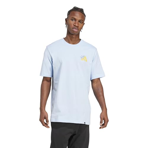 adidas Men's Food Grilled Cheese Graphic T-Shirt, Blue, Large