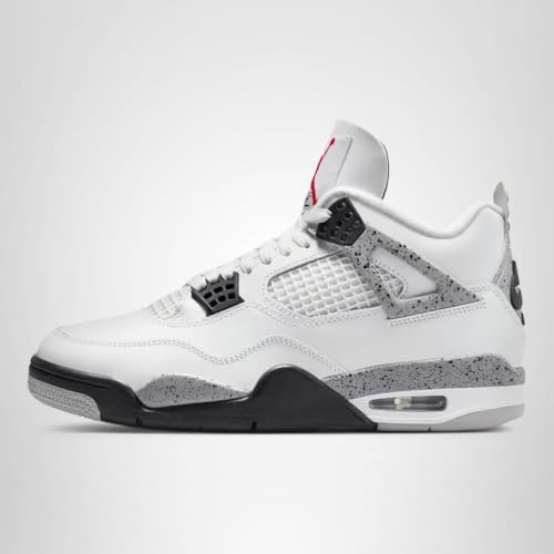 Nike Mens Air Jordan 4 Retro Running, SUMMIT WHITE/FIRE RED-CEMENT GREY-BLACK, 8 UK (9 US)