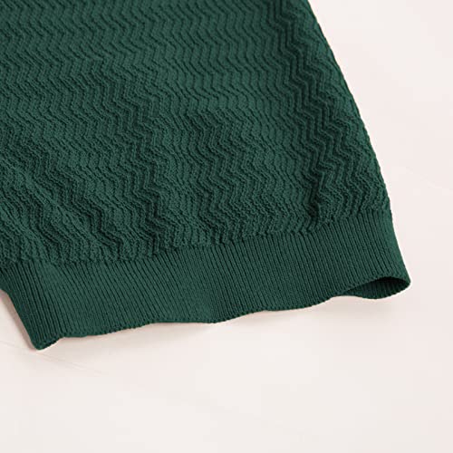 PJ PAUL JONES 70s Clothes for Men Retro Sweater Polo Shirts Striped Summer T-Shirts Dark Green L