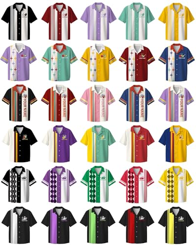 Custom Bowling Shirt for Men Women Personalized Name Bowling Jersey Casual Hawaiian Shirts Customized Retro Polo, S27