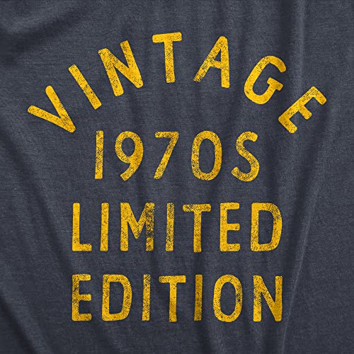Womens Vintage 1970s Limited Edition T Shirt Funny Cool 1970 Theme Classic Tee for Ladies Funny T Shirts Cool Vintage Top Women's Novelty Tees Navy XL