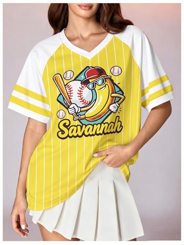 FAYALEQ Women's Vintage Baseball Graphic T-Shirt Retro Baseball Print Tee