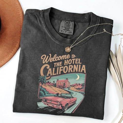 FITIN Retro 70s Rock Shirt, Vintage Washed Tee California Graphic, Road Trip Desert Art T-Shirt
