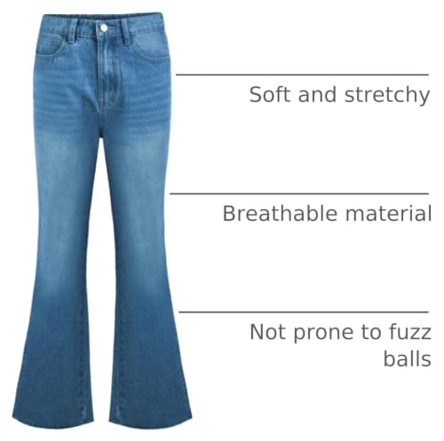 Men's Vintage Jeans Bell Bottom Pants Retro 70s 60s Outfits Flared Jeans Comfortable Stretch Fit for Disco Party
