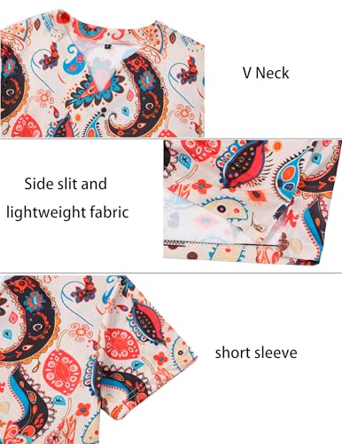 Mens 60s 70s Outfits 4 Pcs Hippie Disco Costumes for Theme Party XL