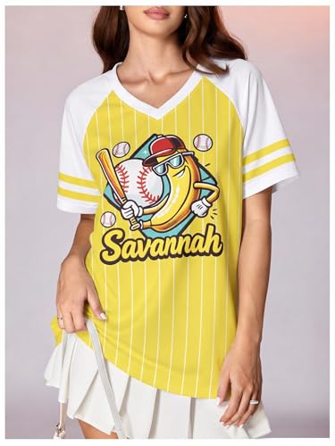 FAYALEQ Women's Vintage Baseball Graphic T-Shirt Retro Baseball Print Tee