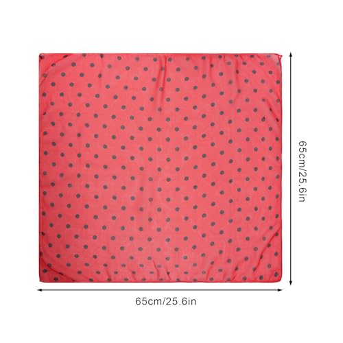 Jmkcoz 50s Chiffon Scarf 1950s Sheer Square Neck Head Scarf Neckerchief for 50's Costume Party Wedding Halloween Cosplay (Polka Dots, Red, 25.6 Inch)