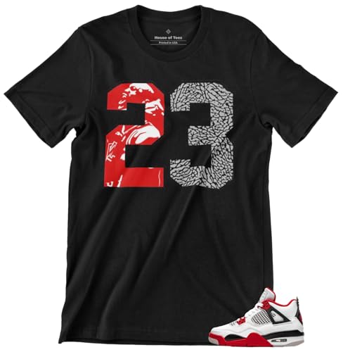 T Shirt to Match Artwork Inspired by Colors from Jordans Black Red White 1 2 3 4 5 6 7 8 9 10 11 12 13 Men's Graphic Tee