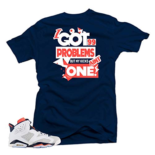 SNELOS Shirt to Match Jordan (Jordan 6 Tinker 99 Problems Shirt (Navy), XL)