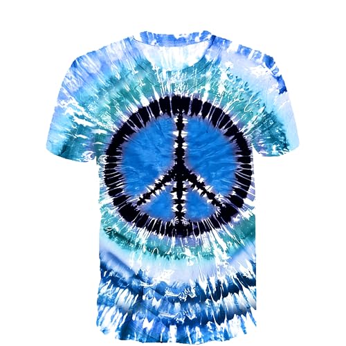 Mens Hippie Peace Sign T Shirt 60s 70s Vintage Short Sleeve Casual Tee