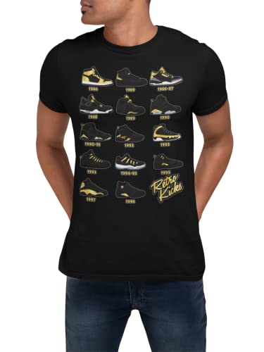 Shirt to Match Gold Black Jordan Retro 1 2 3 4 5 6 7 8 9 10 11 12 13 Sneakers, Men's Tee to Match Jordans