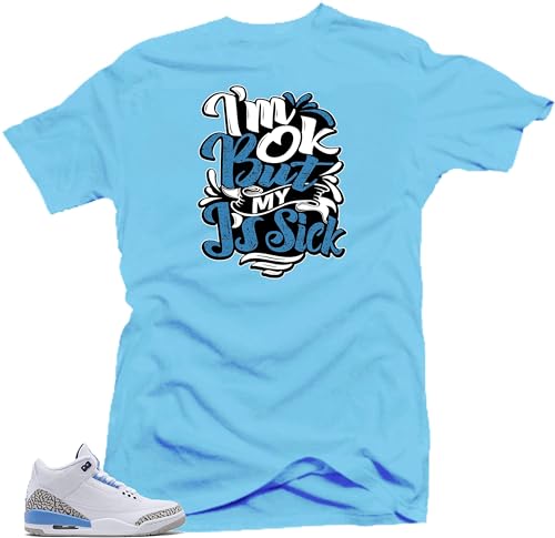Jordan 3 UNC Cement Sneaker Shirt to Match - (Sick J's) Blue | X-Large