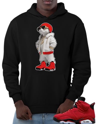 Men's Hoodie To Match Jordan 6 Toro Bravo Colors, Pullover Graphic Hoodie