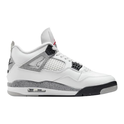 Nike Mens Air Jordan 4 Retro Basketball Shoe, SUMMIT WHITE/FIRE RED-CEMENT GREY-BLACK, 7.5 UK (8.5 US)