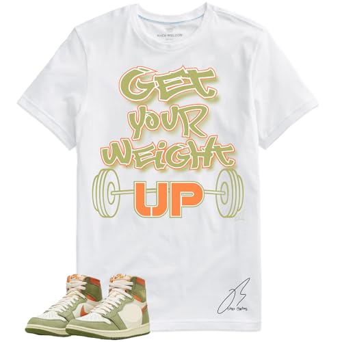 Shirt To Match Jordan Retro 1 Celadon/Green & Orange,23 Unisex Sneaker Graphic Tee,Best Gift,Valentines Day,Birthday (XL, White)