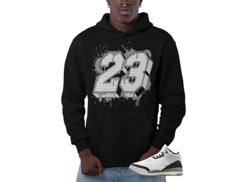 Cement grey graphic hoodie styled to coordinate with Jordan 3 sneakers