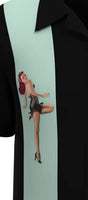 
              BeRetro Pinup Girl Men's Bowling Lounge Retro Shirt Mint Pinup Girl
            