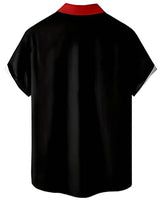 
              Ecosunny Poker Shirts for Men Short Sleeve Geometric Print Bowling Casual Button Down Collar Shirt
            