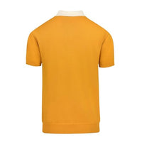 
              OXKNIT Knit Polo Shirt for Men, Retro Tiger Pattern Yellow Shirt Quarter Button Down Short Sleeve Men's Clothing
            