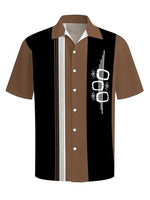 
              Generic Men's Vintage Bowling Shirts Short Sleeve Vintage Casual Printed Summer Beach Short Sleeve Button Down Shirt, Large, 0407 Brown
            