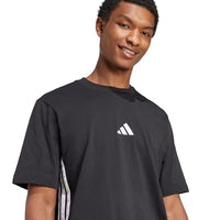 
              Adidas Men's Essentials 3-Stripes Sportswear T-Shirt, Black/White, Large
            