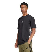 
              Adidas Men's Essentials 3-Stripes Sportswear T-Shirt, Black/White, Large
            