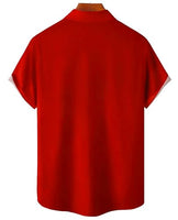 
              Hodaweisolp Retro Bowling Shirts for Men 50s Button Up Shirt Short Sleeve Cuban Style Camp Shirt Red Geometric-L
            